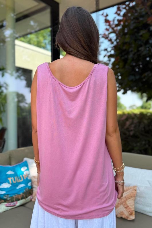 Essential Jersey Layering Vest Indian Pink